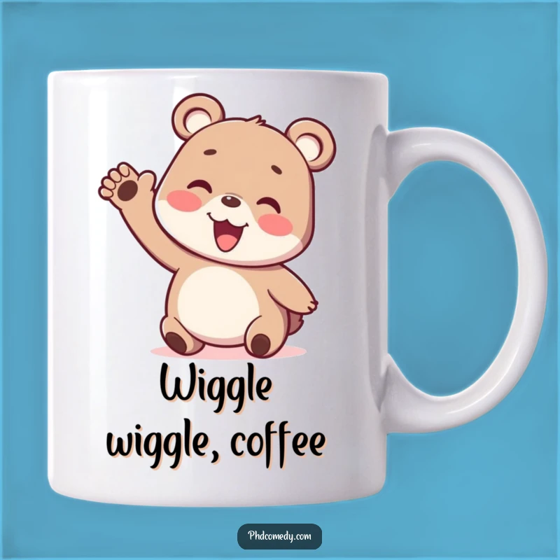 Funny Kawaii Bear Cub Wiggly Arm Mug: Playful Greeting Humor, Great Funny Gift