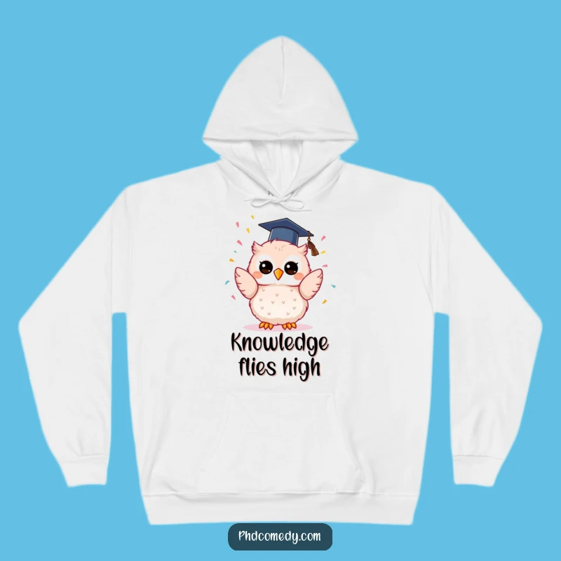 Cozy Funny Kawaii Owl Graduation Hoodie: Confetti Toss Fun, The Best Funny Gift