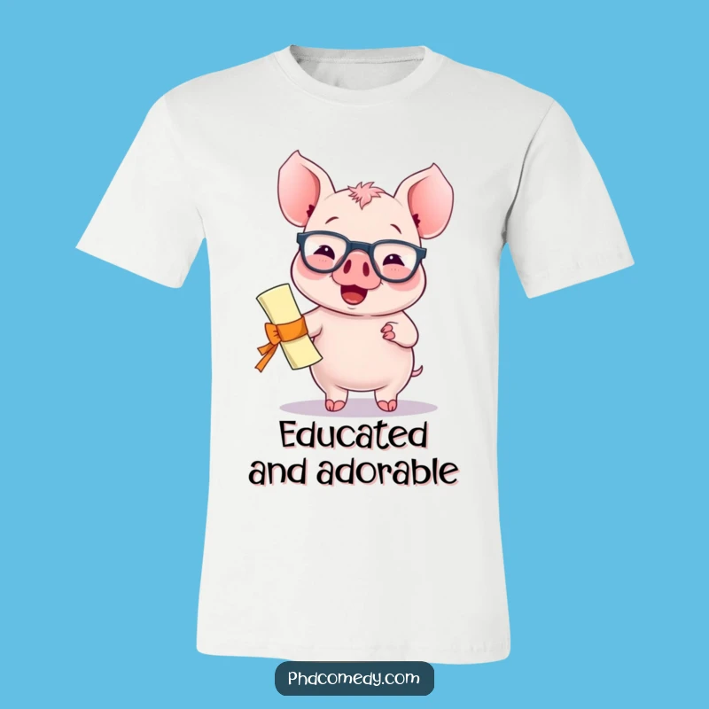 Funny Kawaii Piglet Graduate Shirt: Smart Pig Humor, Ideal Funny Gift