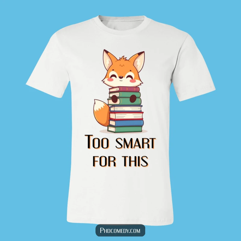 Funny Kawaii Fox Bookworm Shirt: Balancing Knowledge Humor, Ideal Funny Gift